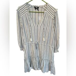 PAIGE Kaylynn Stripe Tie Neck‎ Ruffle Dress in Arona Multi Women’s Size Small